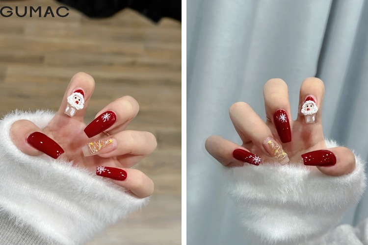 mau nail ong gia noel dep